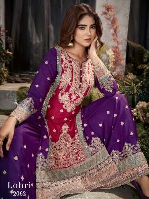 Lohri By Gulzar Designer Wedding Wear Heavy Work Chinon Pakistani Plazzo Set