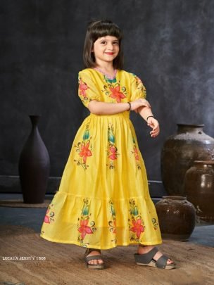 Lucaya Jenny V 1306 Digital Printed Kids Girls Frock