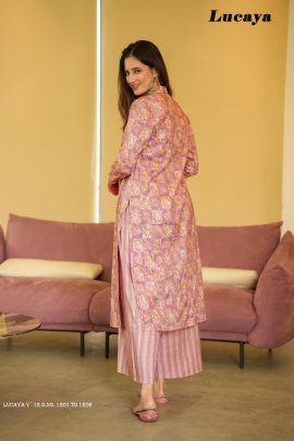 lucaya vol 12  beautiful print readymade straight kurti with bottom collection