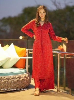 lucaya vol 12  beautiful print readymade straight kurti with bottom collection
