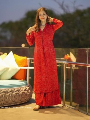 lucaya vol 12  beautiful print readymade straight kurti with bottom collection
