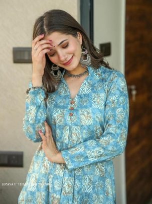 lucaya vol 12  beautiful print readymade straight kurti with bottom collection