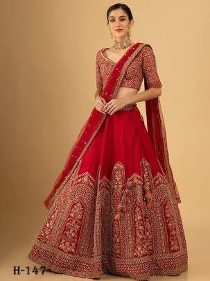 Lunching Georgette Bridal Lehenga Choli With Embroidery Work