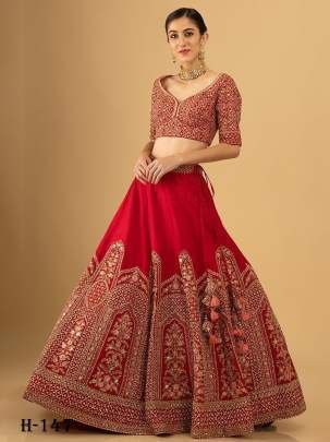 Lunching Georgette Bridal Lehenga Choli With Embroidery Work