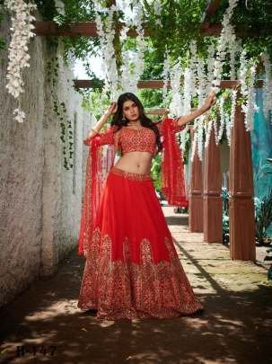 Lunching Georgette Bridal Lehenga Choli With Embroidery Work