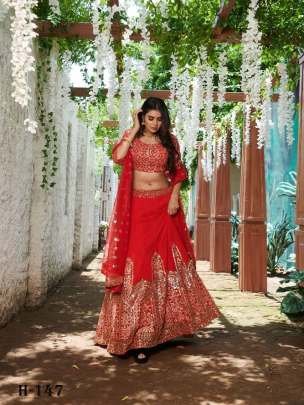 Lunching Georgette Bridal Lehenga Choli With Embroidery Work