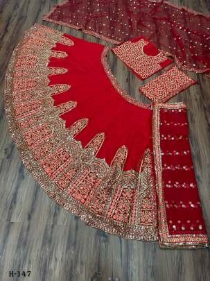 Lunching Georgette Bridal Lehenga Choli With Embroidery Work