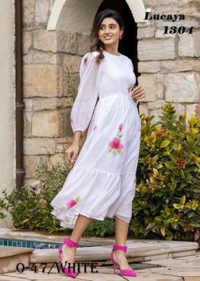 Luxurious Feel Digital Printed White Short Dress