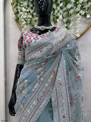 Luxury Look Designer Heavy Organza Silk Saree