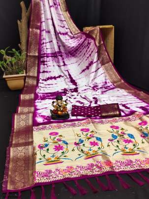 Magenta color dola silk saree At fab Funda 