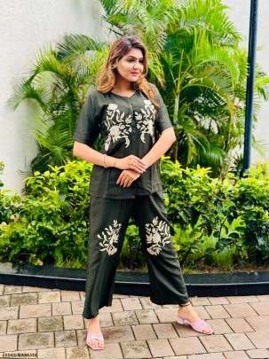 Mahendi Embroidery Work Rich Look Imported Cord Set