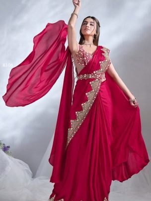 Mahotsav Aura Mohmanthan 24600 Satin Silk Pink Saree