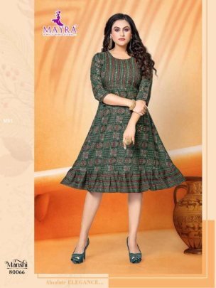 Maira   Mansi   Capsul Foil Print With Manual Handwork Kurti