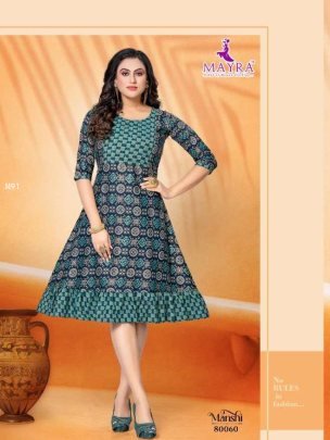 Maira   Mansi   Capsul Foil Print With Manual Handwork Kurti