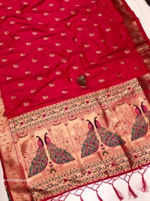 Maroon Designer Kanchipuram Paithani Silk Saree