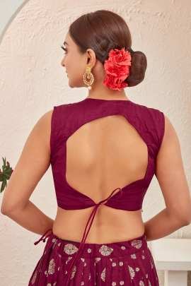 Maroon Embroidered Readymade Lehenga Choli