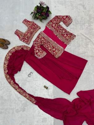 Maroon Party Wear Ready To Wear Sarees With Uniqe Style Koti