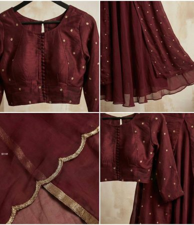 Maroon Rangoli Crush Lehenga Set with Embroidered Blouse And Dupatta