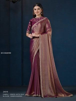 Maroon Silk Saree With Zari Work For Women 