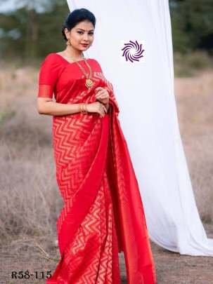 Fancy Maroon Soft Lichi Silk Banarasi Saree