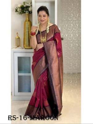 Maroon Wedding Rich Pallu Pure Silk Saree With Brocade Blouse