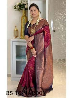 Maroon Wedding Rich Pallu Pure Silk Saree With Brocade Blouse