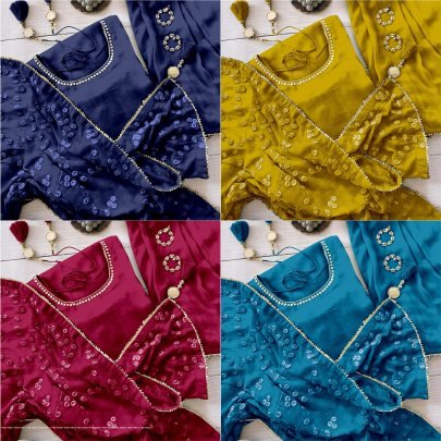 maska cotton silk with real mirror handwork lace border with full sleeve Palazzo suit