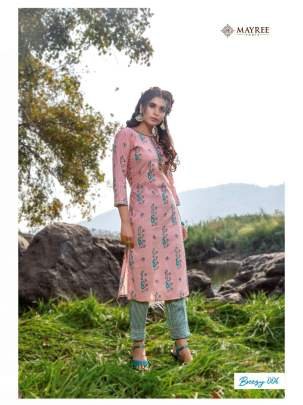 Mayree Brand Breezy Fancy Long Rayon Straight Kurti