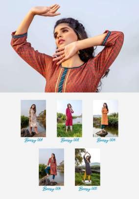 Mayree Brand Breezy Fancy Long Rayon Straight Kurti