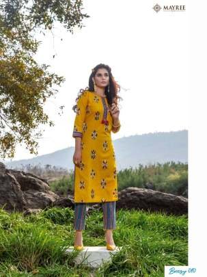 Mayree Brand Breezy Fancy Long Rayon Straight Kurti