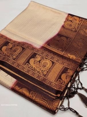 Mayurika Coffee Soft Silk Rich Pallu Kubera Pattu Saree