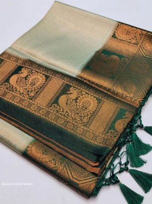 Mayurika Green Soft Silk Rich Pallu Kubera Pattu Saree