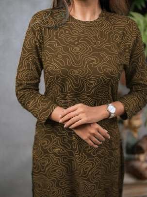 Mehendi Green Cotton Printed Kurti