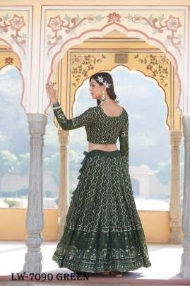 Mehendi Embroidered Faux Georgette Lehenga Choli