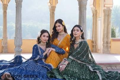 Mehendi Embroidered Faux Georgette Lehenga Choli