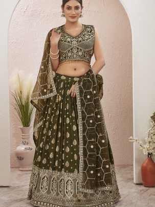 Mehendi Special Embroidered Readymade Lehenga Choli