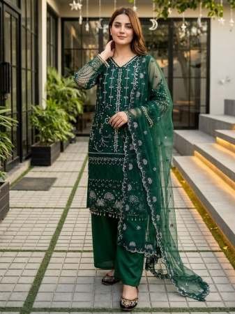 Mehendi Wear  Green Colour Palazzo Suit