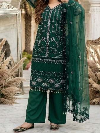 Mehendi Wear  Green Colour Palazzo Suit