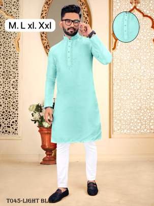 Embroidery Work Light Blue Kurta With Pyjama Set