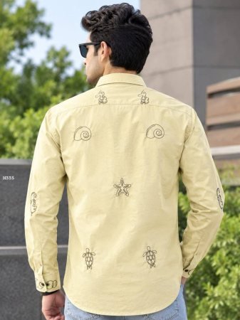 Mens Stylish Casual Wear Yellow Shirt