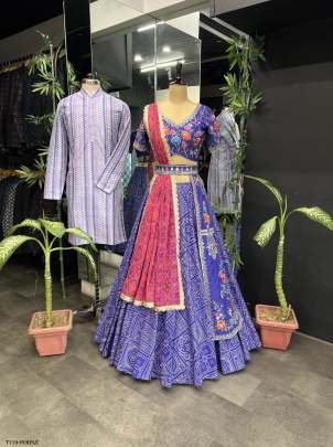 Mens Wear Purple Pure Silk Kurta Pajama Set