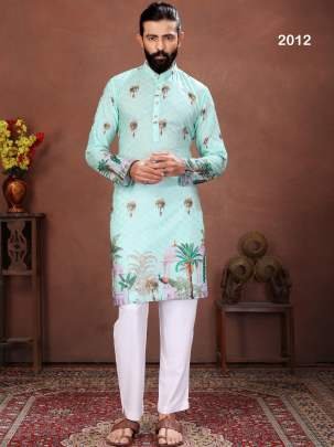 Mint Royal Peacock Paradise Printed Men’s Kurta
