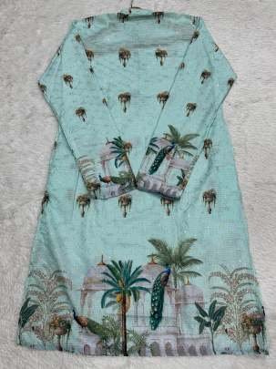 Mint Royal Peacock Paradise Printed Men’s Kurta