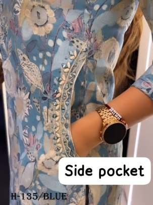 Mirror Hand Work Beautiful Heavy Muslin Blue Suit Set