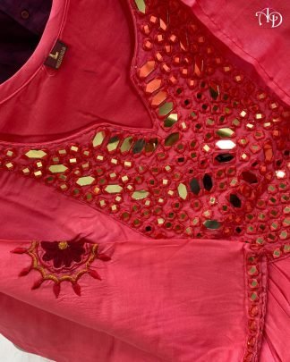 Mirror work Anarkali Kurta With Pant And Dupatta