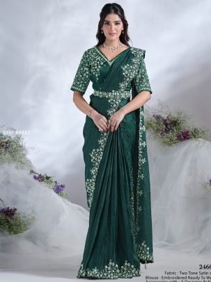 Mohmanthan 24600 New Ready to wear Green Saree By Mahotsav