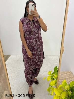 Monsoon Pv Cotton Wine Printed Co Ord Set 