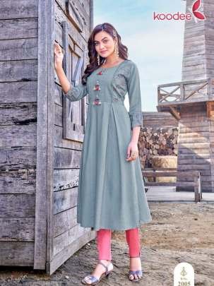 Morni Vol 2 Beautiful Hand Work Rayon Kurtis By Koodee