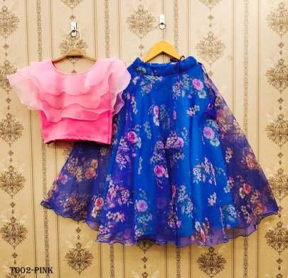 Most Trending Beautiful Pink Color Printed Stiched lehngha   Designer Blouse