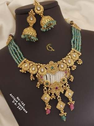 Moti Pattern Antique Necklace Set